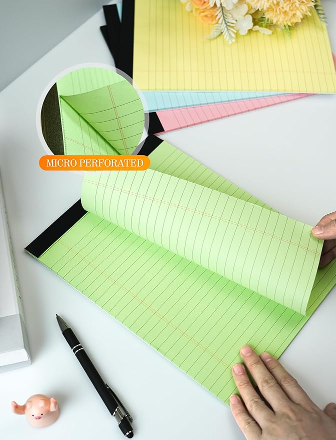 Legal Pads 8.5 x 11 Colored Note Pads 8.5 x 11, 3 Pack Notepads 8.5 x 11, Pink Notepad 8.5 x 11 Legal Pad, Notebook Paper 8.5 x 11 for Home Office Supplies, Lined Paper Pads 8 1/2 x 11, 30 Sheets/Pad