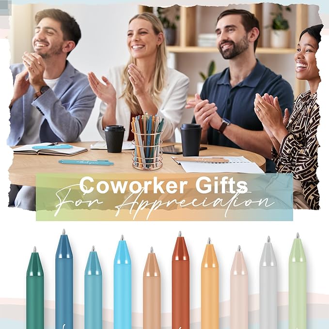200pcs Thank You Pens Bulk Cute Multicolor Ballpoint Pen for Men Women Server Accessories Employee Holiday Appreciation Gifts for Teacher Office Back to School Party Favor (Morandi)
