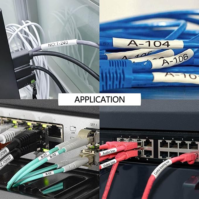 HSE-231 HS-231 Heat Shrink Tubes Label Tape 1/2" (11.7mm) x 4.92 ft Compatible for Ptouch Heat Shrink Label for PTD210 PTE500 PTE550W PTP750WVP, Black on White, 2 Pack