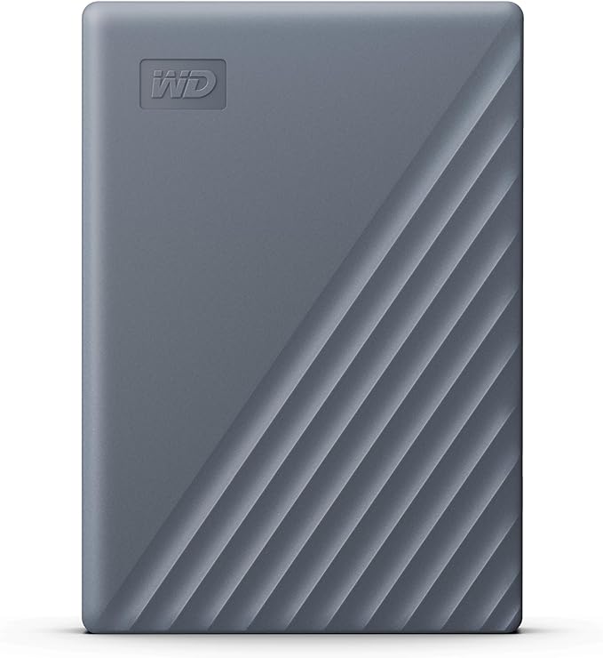 WD 2TB My Passport Portable Hard Drive, Works with USB-C and USB-A, Windows PC, Mac, Chromebook, Gaming Consoles, and Mobile Devices, Backup Software and Password Protection - WDBWML0020BGY-WESN