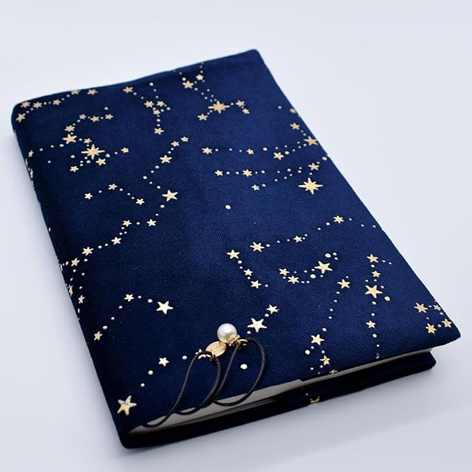 BLBMH Book Covers for Paperbacks Handmade Bookcover Fit for 5.5x8.5 inch Adjustable Fabric Softcover Protector for Women Book Lovers Gifts - Velvet Blue 8.5in