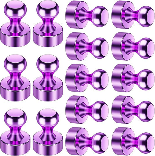 VNDUEEY 16 Pack Purple Fridge Magnets, Refrigerator Magnets Strong Whiteboard Magnet, Small Magnet for Fridge, Magnetic Push Pins for Home, Office, School, Locker, Adult