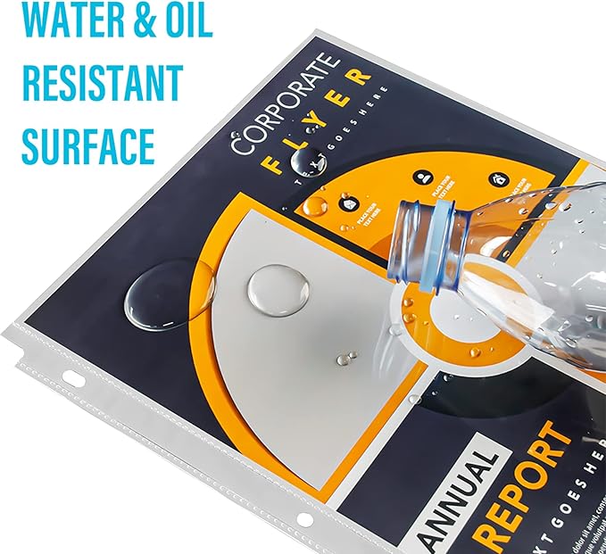 VST Sheet Protectors 8.5 x 11 Inch for 3 Ring Binder, Crystal Clear Page Protectors, Medium Weight Plastic Sleeves, Top Loading Paper Protector Acid Free, Letter Size, Dry Erase Pocket, 100 Sheets