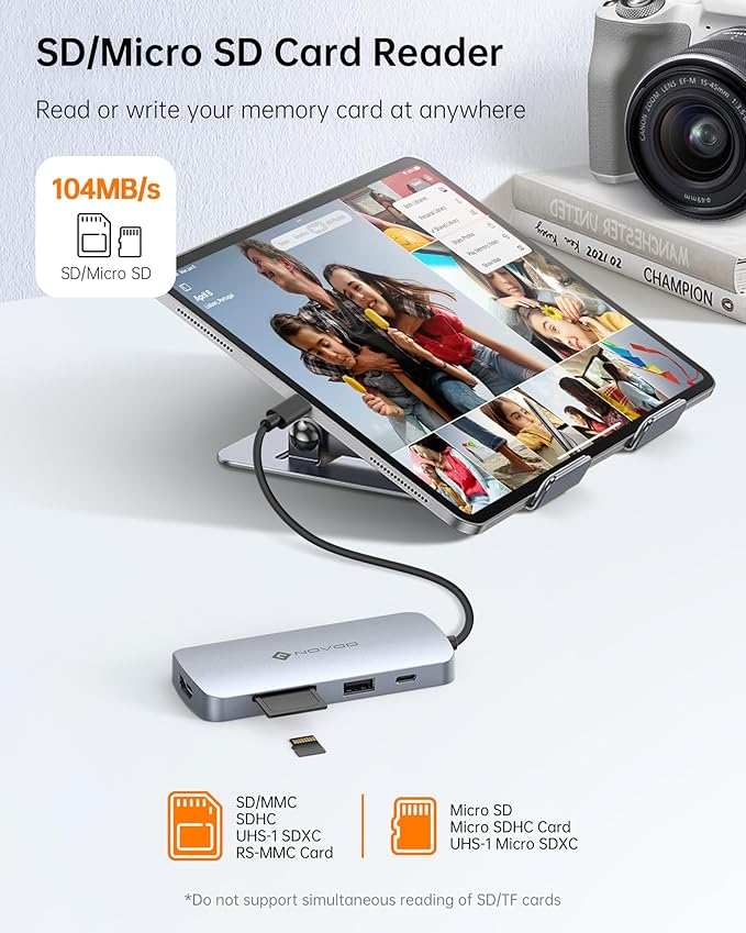 USB C Hub, 9 in 1 USB C Multiport Adapter with 4K@60Hz HDMI, 5 USB Ports, 100W PD, SD/TF USB C Adapter, USB C to HDMI Adapter, USB C Dock for MacBook Pro/Air, HP, DELL, Lenovo, ASUS Laptops NOVOO