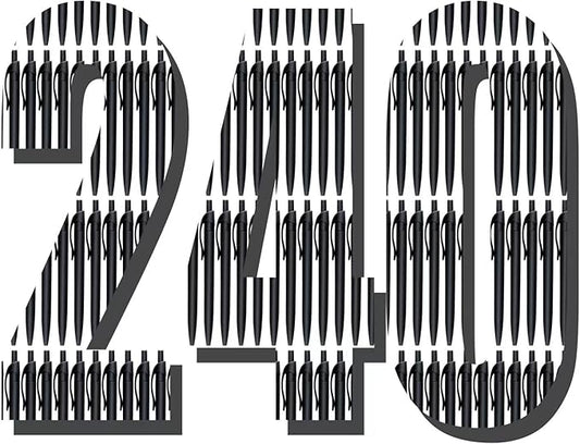 Aozora Pens Bulk 240 Pack Black Click Pens No Bleed Wholesale Retractable Ballpoint Pens Medium Point,Smooth Ink Pens for Journaling School Office Supplies 1.0MM Black Ink