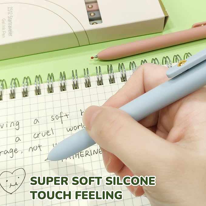 Gel Pens, 12 Pcs Black Ink Pens for Women, 0.5mm Fine Point Smooth Writing Pens, High-End Series Retractable Pens for Journaling Note Taking (12 Pcs Gold Morandi and Vintage)