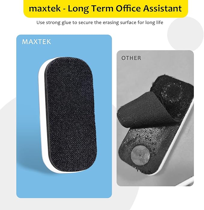 maxtek Dry Erase Eraser, Magnetic White Board Erasers - 2 Pack, Glass Whiteboard Eraser for Office and School Supplies (Gray)