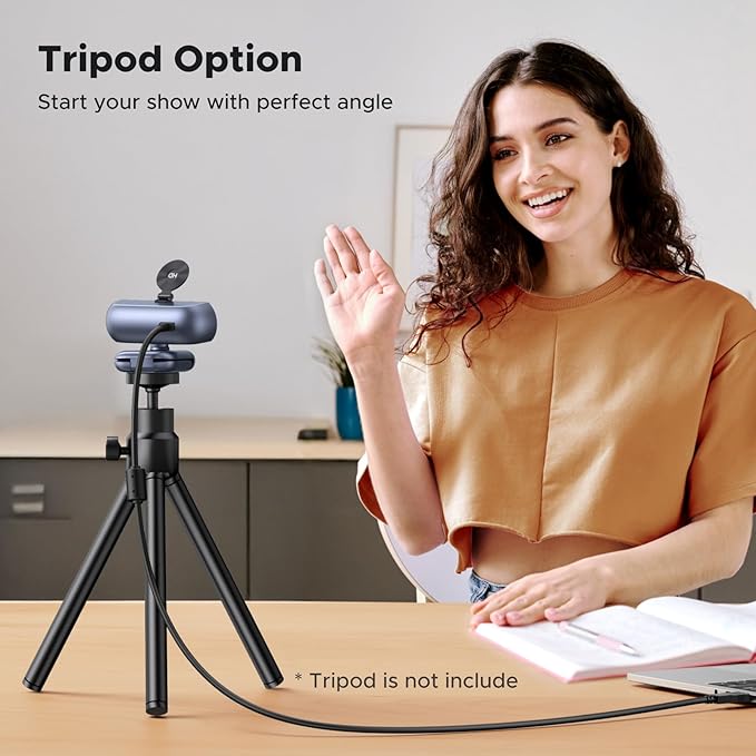 UGREEN 2K Webcam for PC Ultra HD 1080P Computer Webcam with Microphone, PC Camera with Privacy Cover, USB Web Camera for Streaming, Conference, Video Calling, Zoom, Skype, Teams, FaceTime, Grey