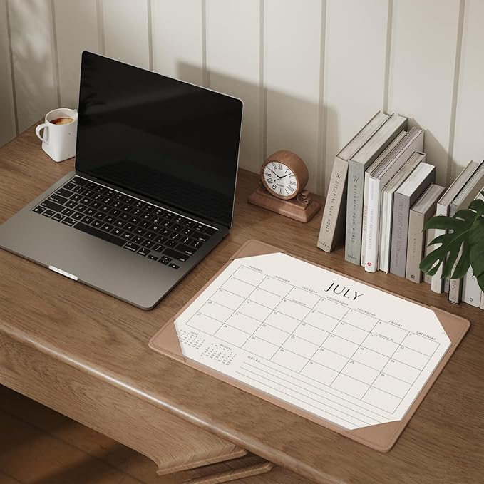 Jotsome Desk Calendar 2025-2026 with Desktop Mat, Academic Desk Pad Calendar From July 2025 to December 2026 14x10.5 inch, Desk Blotter Calendar for Home Office and School, Easy Planning, Apricot
