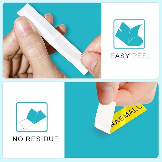 5-Pack Label Maker Tape Replace for Brother TZe TZ Tape 12mm 0.47 Laminated White Red Blue Yellow Green TZe231 431 531 631 731 Work for Brother P Touch Label Maker PTH110 PTD220 PTD210