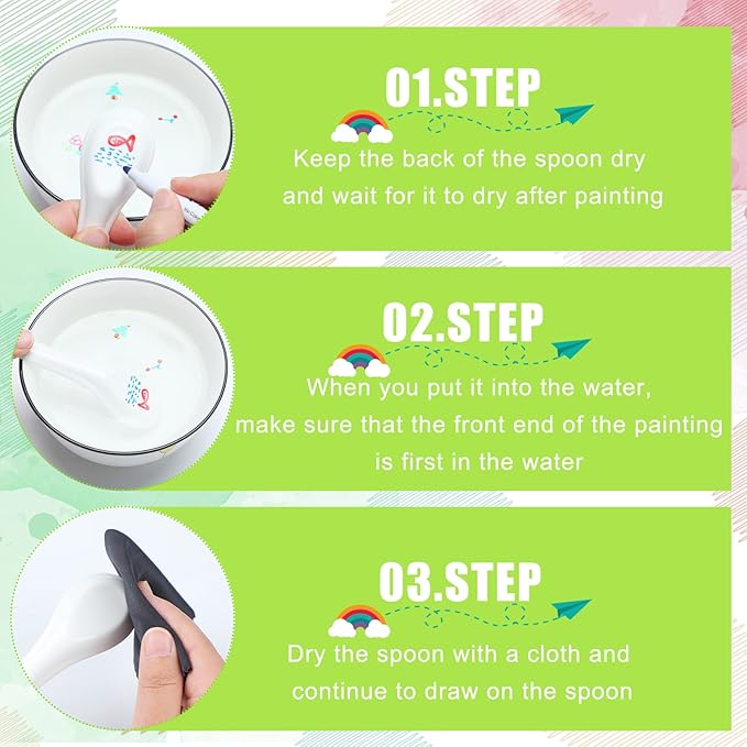 Teling 36 Pcs Magic Drawing Pen Bundle 12 Colors Magical Water Painting Pens for Kids Create Magic Pen Floating Ink Drawings Set with Spoons and Towel, Tattoo Water Marker Xmas Gift for Boy and Girl