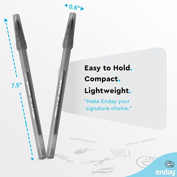 Enday Bulk Ballpoint Pens Black (240 Pack) Ink pens bulk, Medium Point 1.0mm, office, Smooth Writing black ink pens for School, Home, and Office.