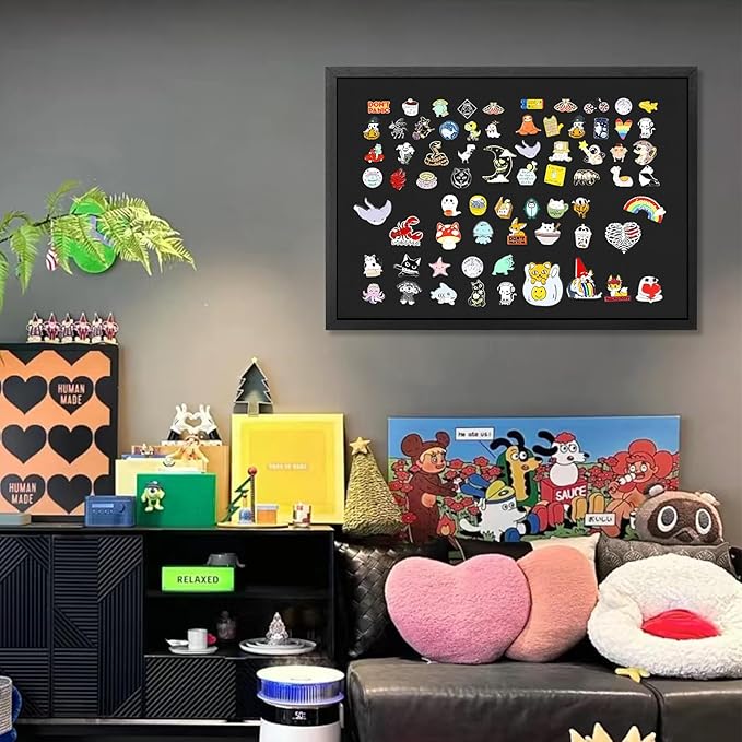 2 Pack Large Bulletin Board, 23 "x17 Black Cork Boards for Walls with Frame, Pin Display Board Vision Board for Home School Office Decor