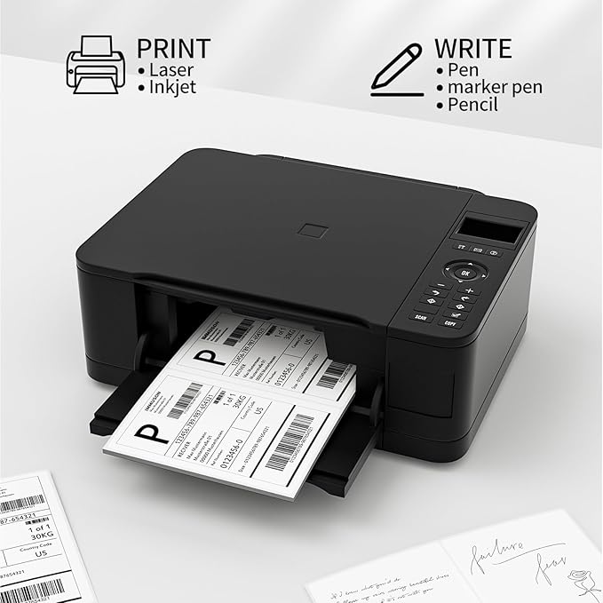 Coopaty Half Sheet Shipping Labels for Laser and Inkjet Printers 8.5 x 5.5 Mailing Address Labels, Permanent Adhesive (10000 Sheets, 20000 Labels)