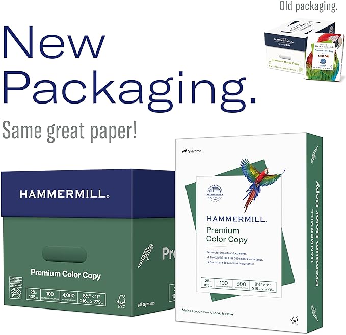 Hammermill Printer Paper, Premium Color 32 lb Copy Paper, 19 x 13 - 1 Ream (500 Sheets) - 100 Bright, Made in the USA, 106128R