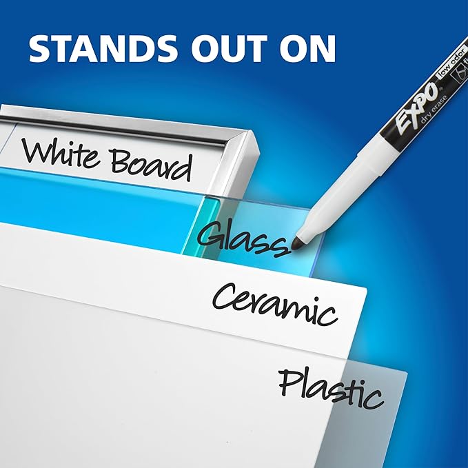 EXPO Fine Tip Dry Erase Markers Low Odor Black Ink 36-Count Set Ideal for Classroom Office and Home Use