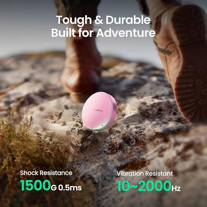 IGIERA 1TB Magnetic Portable SSD, External Solid State Drives with USB-C 3.2 Gen 2x2, Speed Up to 2000MB/s, Compact & Durable, Compatible with iPhone 15/16 Series and Other USB-C Devices, Pink