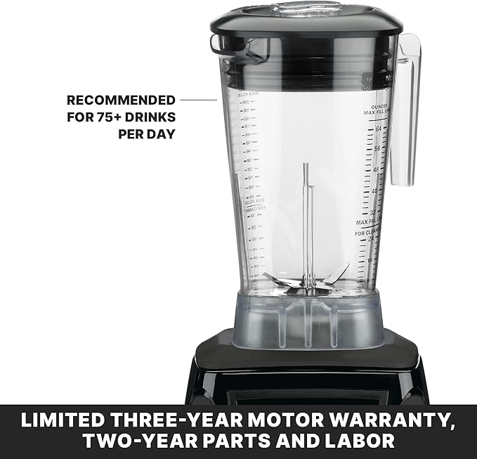 Waring Commercial MX1050XTX 3.5 HP Blender with Electronic Keypad Controls, Pulse Feature and a 64 oz. BPA Free Copolyester Container, 120V, 5-15 Phase Plug