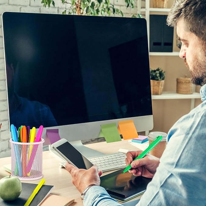 Seajan 300 Bulk Pack Highlighter Markers Chisel Tip Highlighter Pens Bright Colors Quick Drying Markers for Adults Highlighting in the Home Office(Multi Colors)