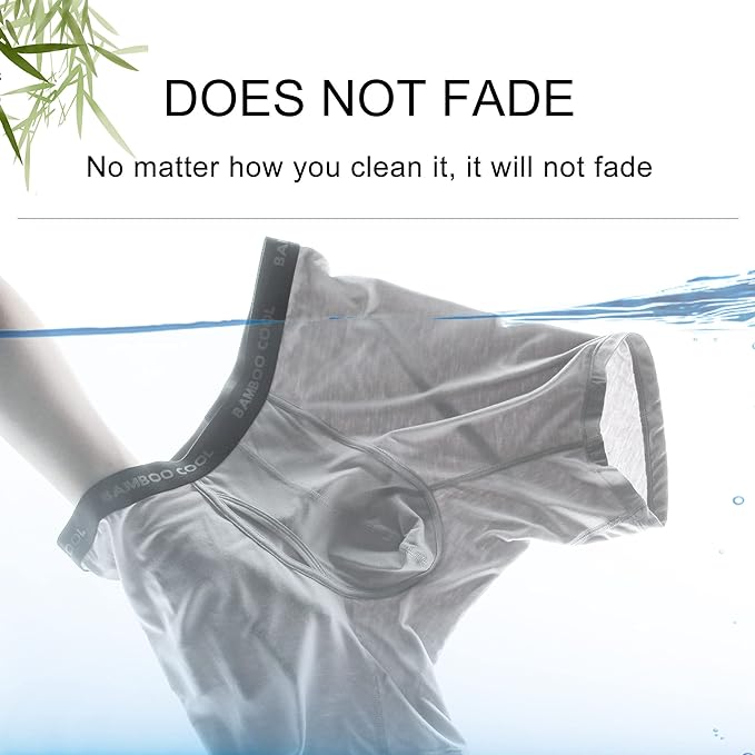 BAMBOO COOL Men's Ultra Breathable Underwear,No Riding Up Boxer Briefs with ComfortFlexible Waistband,Multipack