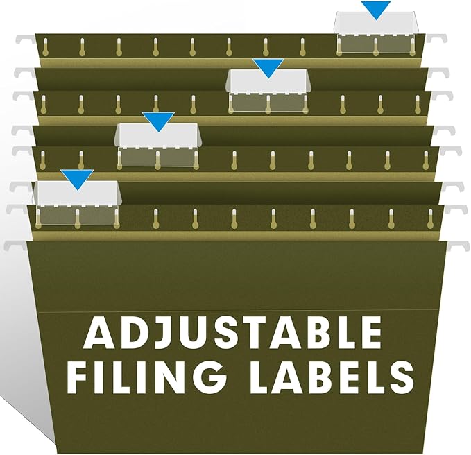 Extra Capacity Hanging File Folders, RAZCC 30 Pack Letter Size Reinforced Hanging Folders with Heavy Duty 2 Inch Expansion for Bulky Files, Filing Cabinet, Adjustable Tabs, Green