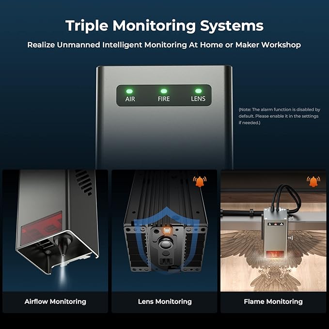 Creality Laser Engraver 22W Output, 120W High Power Laser Engraving Machine, CNC Laser Cutter and Engraver Machine for Metal and Wood, Paper, Acrylic, Glass, Leather etc, 17" x 16"