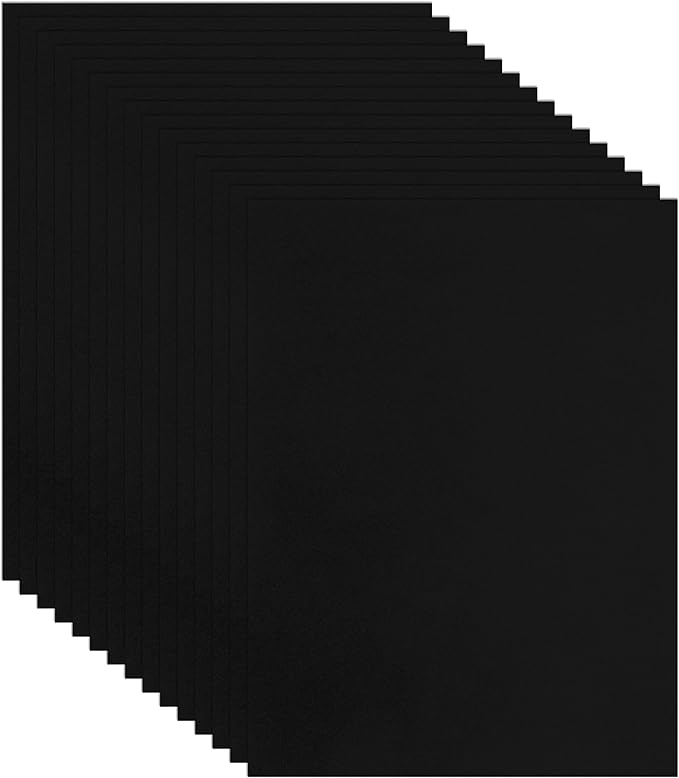 40 Sheets Black Cardstock 8.5 x 11 Printer Paper, 75lb Heavyweight Black Construction Paper Card Stock for Invitatins, Crafting, Memus, DIY Making Cards, School Scrapbooking