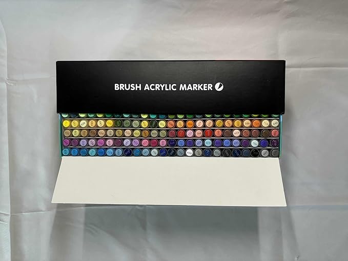 120 Colors Acrylic Paint Markers Set, Soft Brush Tip Pens for Rock, Wood, Canvas, Glass, Ceramic, Fabric, DIY Craft Projects – Waterproof, Quick-Dry, Vibrant Ink for Artists & Beginners