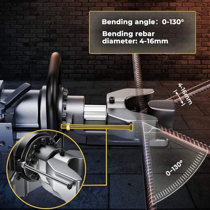 Anbull 900W Electric Rebar Bender,Hydraulic Rebar Bending Maching Bending up to 5/8 Inch #5 16mm Rebar, Bending Angle 0-130 Degrees Rebar Bending Machine with Positioning Bolt