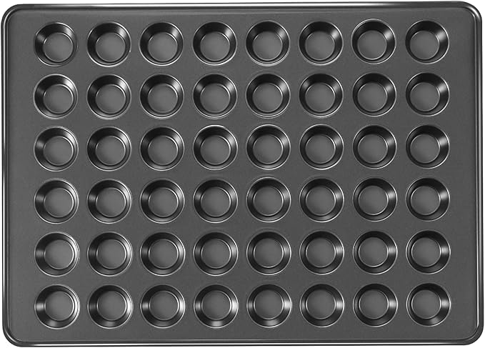 HONGBAKE 48 Cup Mini Muffin Pan, Small Cupcake Pan, Premium Nonstick Muffin Tin for Baking Cheesecake, Dishwasher Safe and Heavy Duty, Carbon Steel