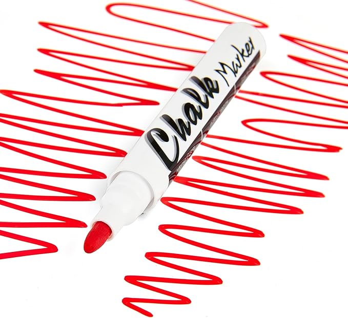 Volcanics Liquid Chalk Markers 36 Pack – 12 Bright Colors – Wet Erase, Dust-Free, Non-Toxic Chalk Pens with Round Tip for Teachers, Classrooms, Chalkboards, Glass, Windows, LED Boards, Bistro Signs