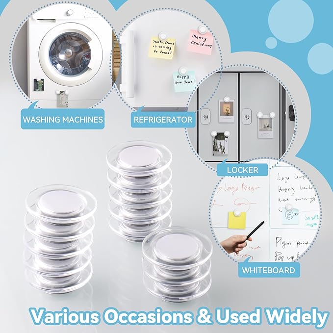 ZDZBLX Fridge Magnets, 28 Pack Magnet Strong Magnets Refrigerator Magnets Small Magnets for Whiteboard, Heavy Duty Magnets Mini Magnets Cute Round Magnets for Fridge, Locker, Classroom, Office (White)