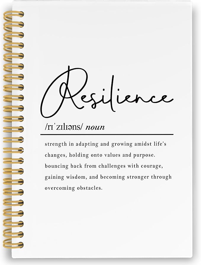 Resilience Inspirational Spiral Notebook, Motivational Journaling Notebooks for Note Taking, Positive Hardcover Journals for Women 160 Pages 5.5x8.3 Inch, Inspirational Gifts for Women