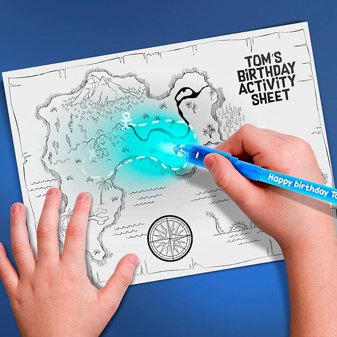 Personalized Invisible Disappearing Ink Pen Marker, Custom Secret Spy Message Writer with UV Light, Fun Activity Entertainment for Kid Party Favors Ideas Gifts and Stock Stuffers, 24 Pack, Pink