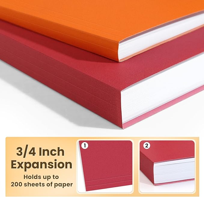 SUNEE Hanging File Folders, 50 Pack Letter Size Hanging File Folders with 1/5-cut Tabs, Stay Organized for Your Home and Office Bulk File, Documents and Paper,10 Assorted Colors