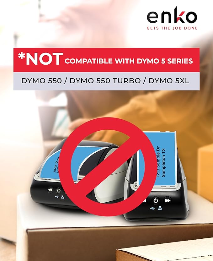 enKo [6 Rolls, 1800 Direct Thermal Labels] Blue/Cyan Colored Compatible for Dymo 30256 Label (2-5/16 x 4") Use with Dymo, Rollo Thermal Printer as Shipping & Mailing Labels