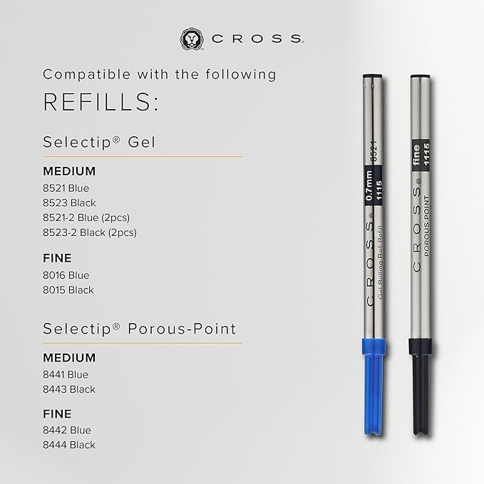 Cross Bailey Refillable Rollerball Pen Presented in a Premium Gift Box - Medium Point, Black Ink, Medalist