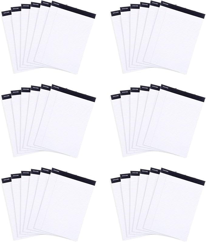 Mintra Office Legal Pads, ((xBasic, 5in x 8in, Narrow (White), 36pk (6-6pks))