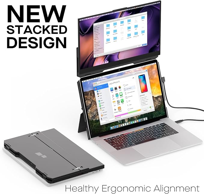 New Mobile Pixels Duex Float Portable Monitor, 15.6" FHD 1080P IPS Ultra Slim Laptop Screen Extender, USB A/USB C/HDMI Plug and Play Auto Rotated, Windows/Mac/Android/Switch Compatible