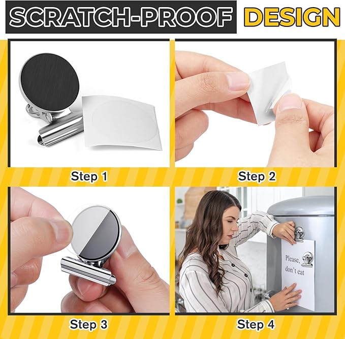 60 Pack Fridge Refrigerator Magnets, Heavy Duty Magnetic Clips, Whiteboard Magnet Clips, Refrigerator Magnets Clip, Non-Scratch Clip Magnets for Whiteboard, Office, Locker, Photo Displays