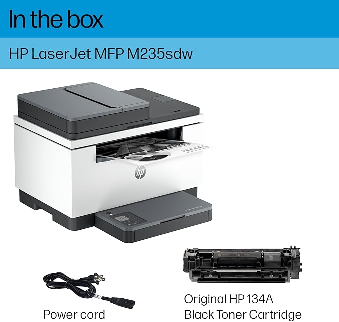 HP Laserjet MFP M235sdw All-in-One Laser Wireless Printer, Scan/Copy, Black & White, Duplex, Best for Office