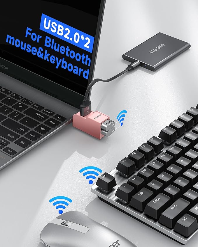 3 Ports USB 3.0 Adapter, USB Hub with 1 USB 3.0 and 2 USB 2.0 Port, Portable USB Port Splitter for Keyborad, Mobile Hard Disk, U Disk, Camera, Mouse,etc (Pink)