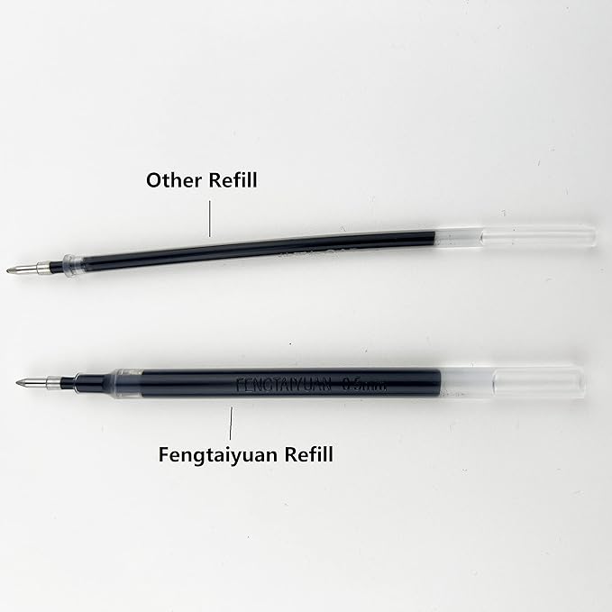 Fengtaiyuan P18Pro, Gel Ink Rollerball Pens, Black Ink, Extra FIne 0.5mm, Writting Pens, Smooth, 18 Pack (Black-0.5m)