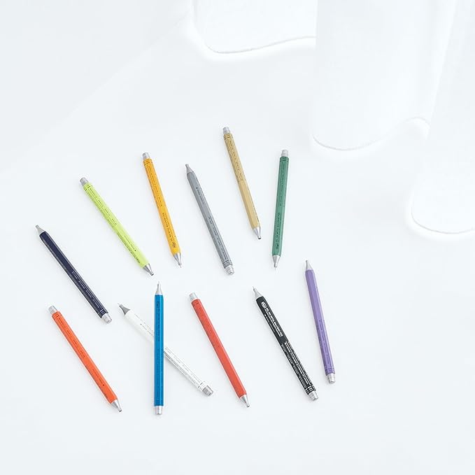 MARK'STYLE days, Gel Ink Metal Ballpoint Pen - 0.5mm Retractable Black Ink, Retro styling Light Weigh Pen, Made in Japan- Perfect for School, Office, and Journaling (Green)