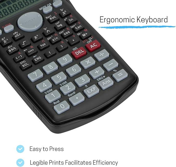 Mr. Pen Scientific 2 Line Calculator - Fraction & College Math Calculator for Students & Engineers, Back to School Supplies