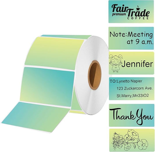 2.25 x 1.25 Thermal Labels, Self-Adhesive Address Shipping Barcode Thermal Stickers,Thermal Printer Labels Compatible with Rollo & Zebra & MUNBYN, 800 Labels for Printer, Gradient Green