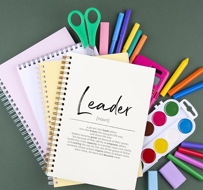 OXW Thank You Gifts for Leader, Meeting Notebook for Work, Appreciation Gift for Mentor Boss Manager, Office Supplies Leadership Gifts, White College Ruled Hardcover Spiral Notebook 5.5 x 8.3