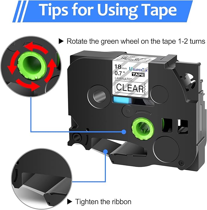 6PK Compatible for Brother P-Touch Label Maker Tape TZe-141 TZ-141 TZe141 TZ141 Black on Clear 18mm 3/4 inch 0.7'' x 26.2ft Laminated TZe TZ Label Tape for PT-H500 PT-910BT PT-530 PT-550