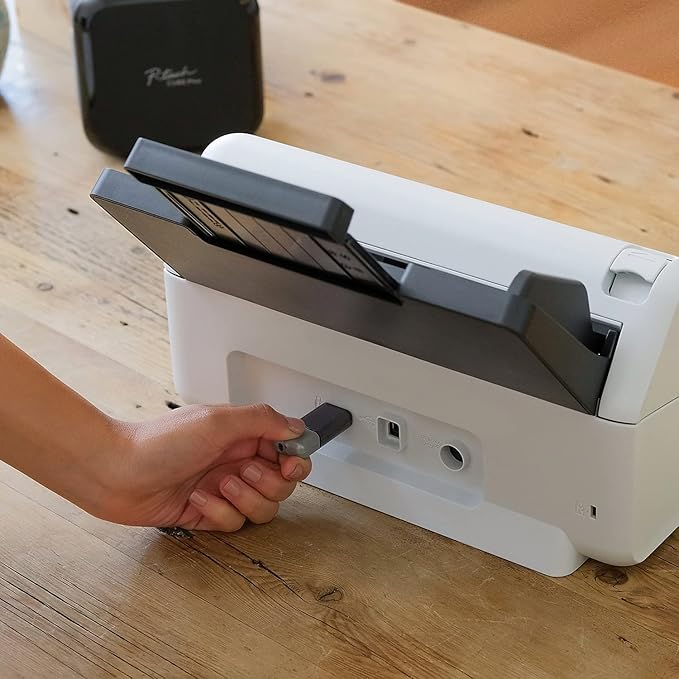 Brother ADS-3100 High-Speed Desktop Scanner | Compact with Scan Speeds of Up to 40ppm, White