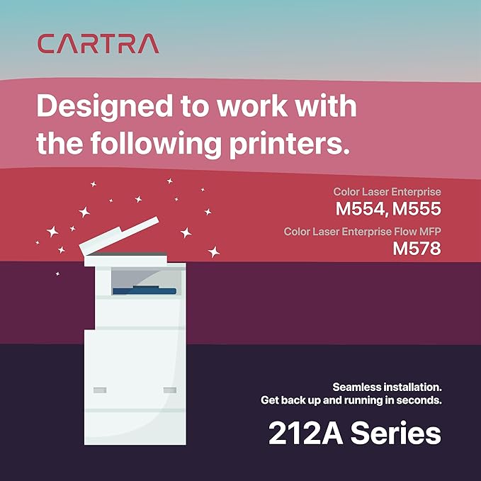 212A W2120A Black Toner Cartridge for HP Color Laserjet Enterprise Flow MFP M578c, M578z M554dn, M555dn, M555x, M578dn, M578f, M578, M554, M555 Series (212A Black (W2120A))